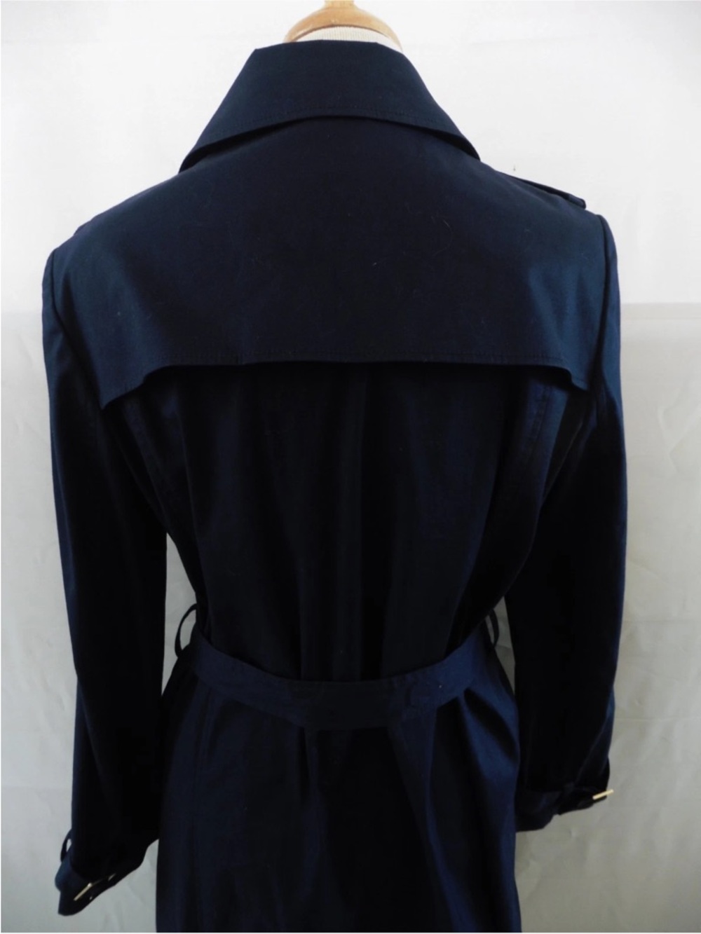 Tory Burch Navy Trench Coat with Gold Buttons - Picture 6 of 8